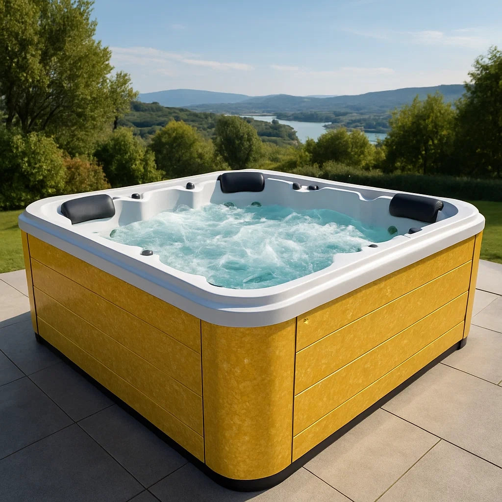 Jacuzzi Extérieur 6 Places Résine et Acrylique Jaune - 2026