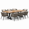 Ensemble de jardin en teck avec chaises en corde et table en aluminium - 2026