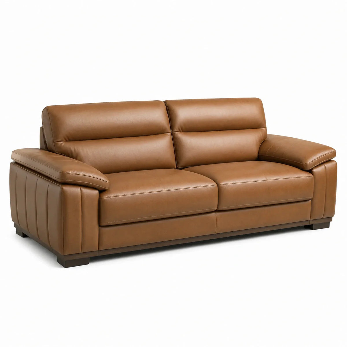Canapé 3 places cuir marron 210 cm - 2026