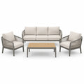 Ensemble de salon de jardin en aluminium avec coussins beige - 2026
