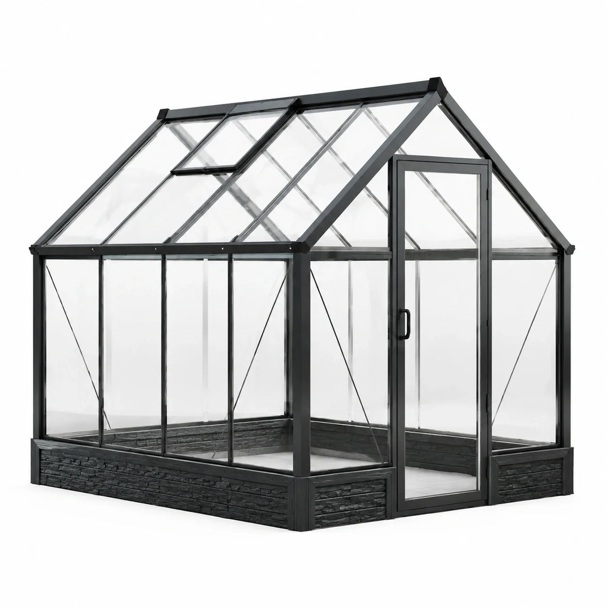 Serre en aluminium et verre trempé noir - 2026