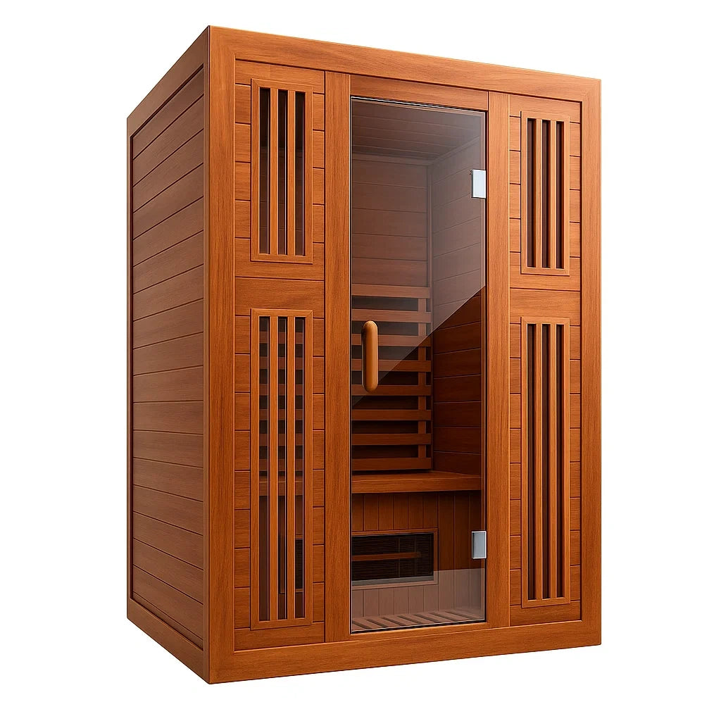 Cabine de sauna infrarouge en bois avec verre trempé - 2026