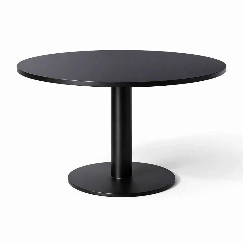 Table à manger ronde en métal noir - 2026