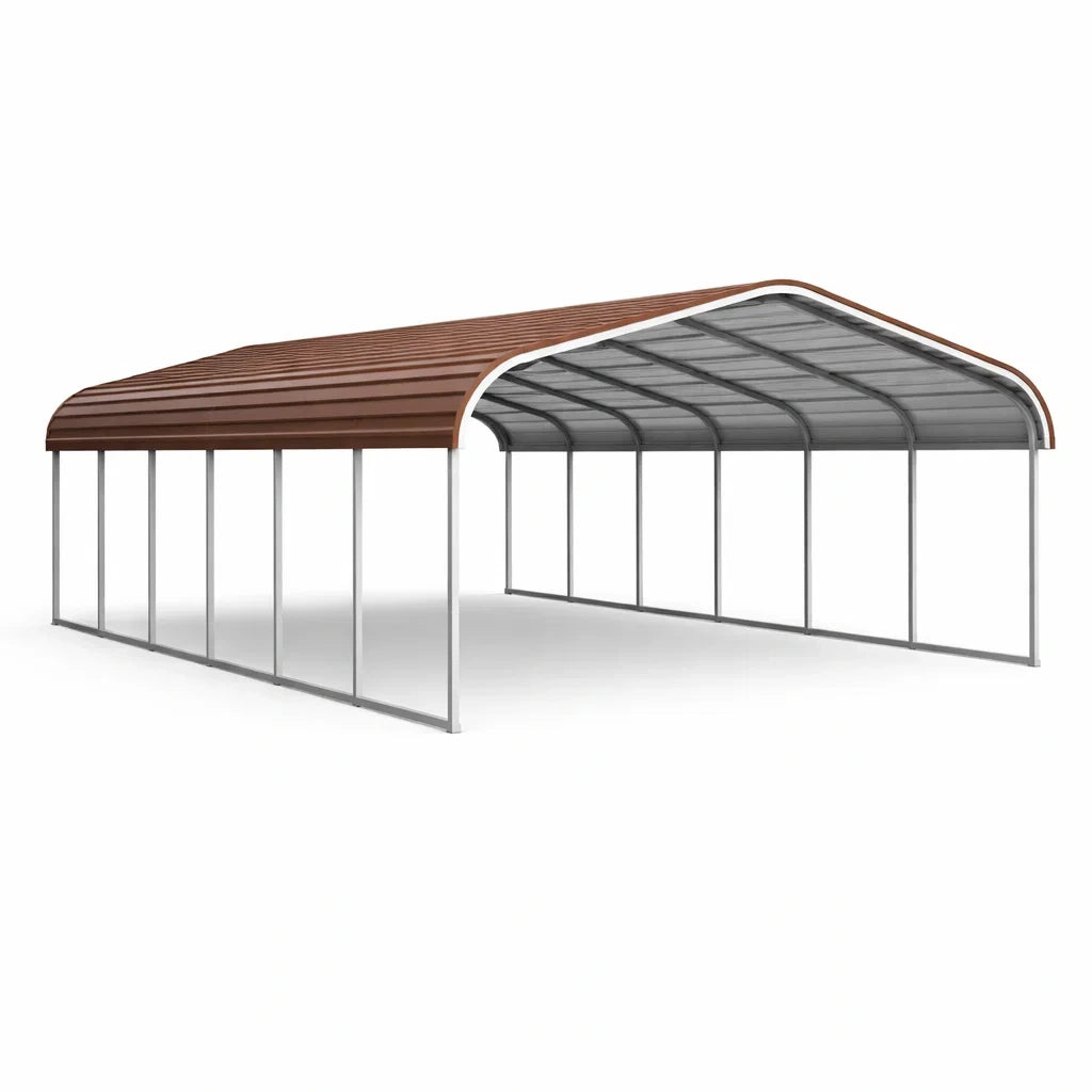 Abri voiture métal brun acier galvanisé 900x400 cm - 2026