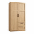 Armoire en bois 2 portes 2 tiroirs chêne clair - 2026