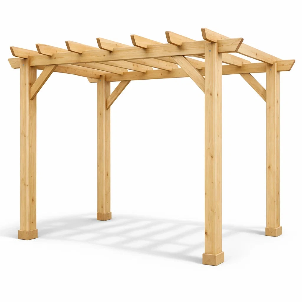 Pergola de jardin en bois d’épicéa naturel 300x300x210 cm - 2026