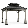 Pavillon en bois avec toit en métal noir 3m x 3m - 2026