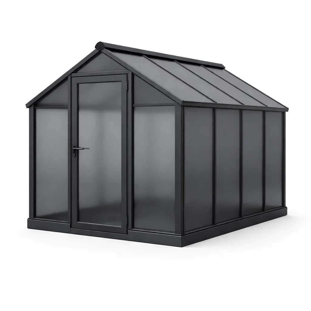 Serre en aluminium noir avec polycarbonate - 2026