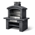 Barbecue en pierre avec grille en acier inoxydable gris - 2026