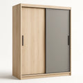 Armoire à portes coulissantes en bois et gris 200x150x60 cm - 2026