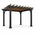 Pergola en métal noir et bois 3x3 m - 2026