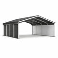 Abri de voiture en acier métallique gris anthracite - 2026