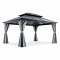 Tonnelle de jardin en aluminium et polycarbonate gris - 2026