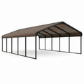 Carport double en acier noir avec toiture à double pente en polycarbonate brun, 600 × 600 × 300 cm - 2026