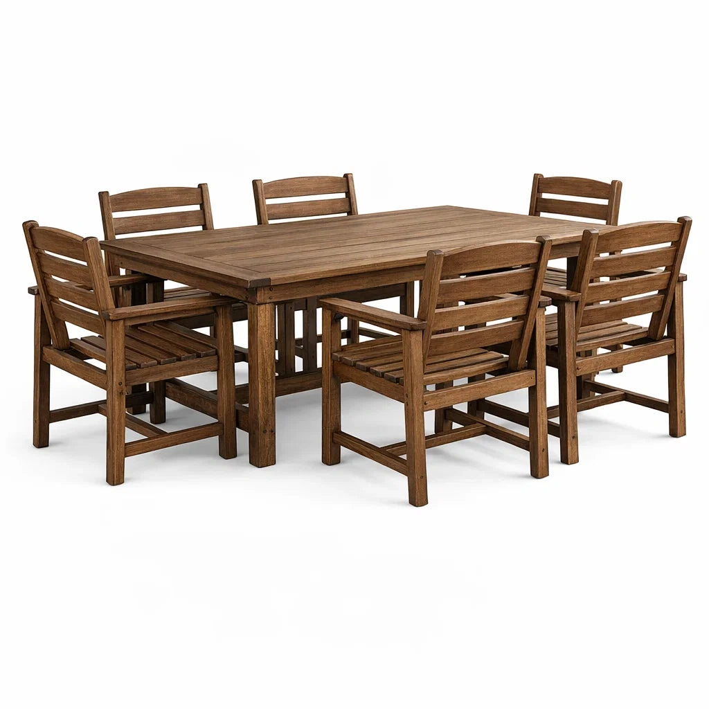 Ensemble de table et chaises en bois d'acacia pour 6 personnes - 2026