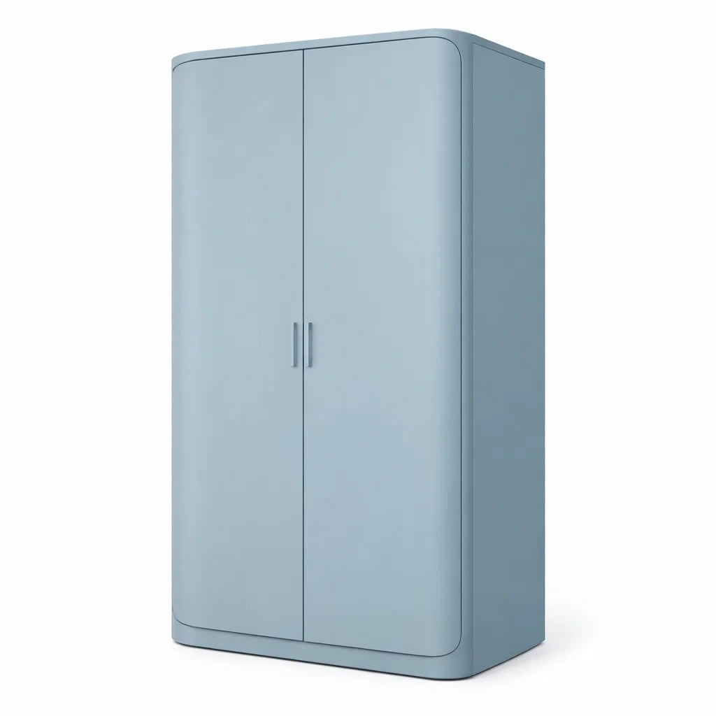 Armoire en métal avec coins arrondis bleu 200x100x60 cm - 2026
