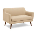 Canapé 2 Places Tissu Beige Pieds Bois - 2026