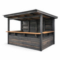Kiosque bar de jardin en bois de pin et chêne noir et chêne - 2026