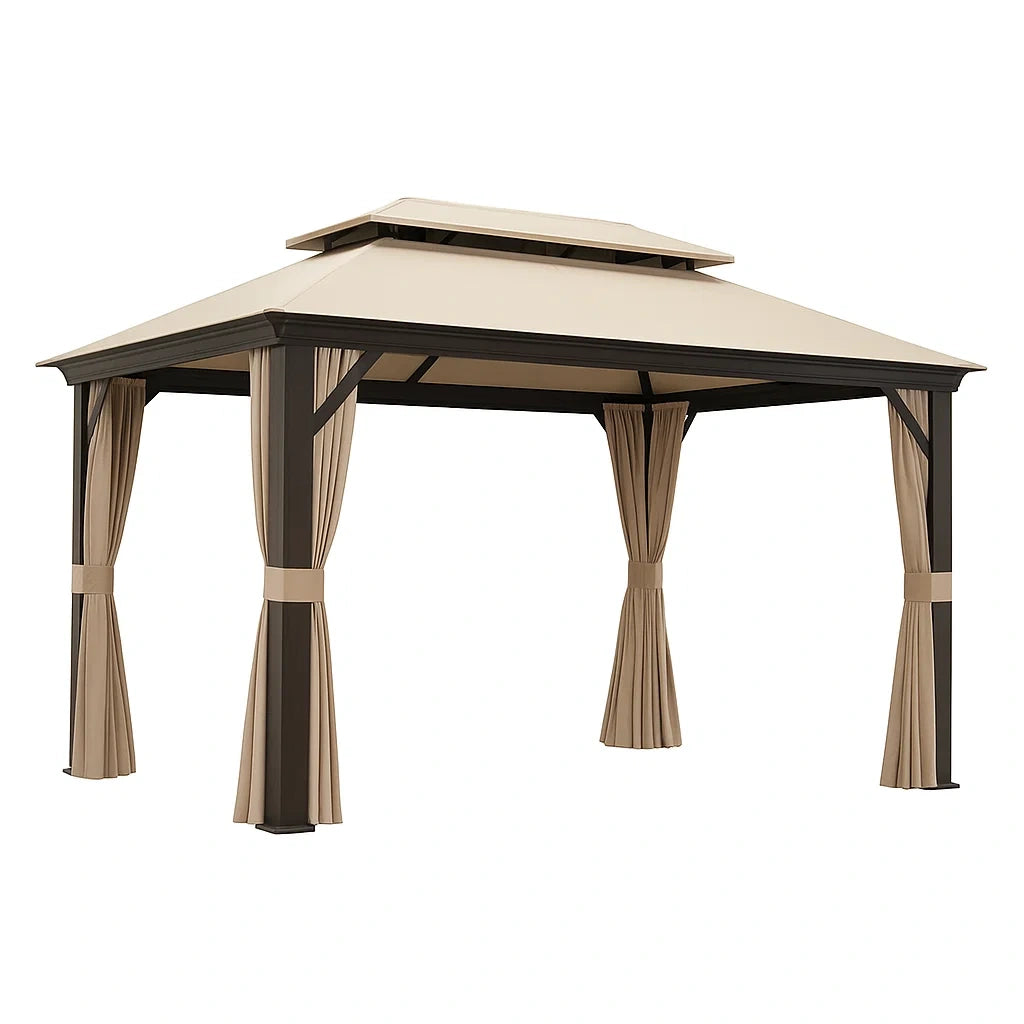 Tonnelle en acier et polyester beige 300x400 cm - 2026