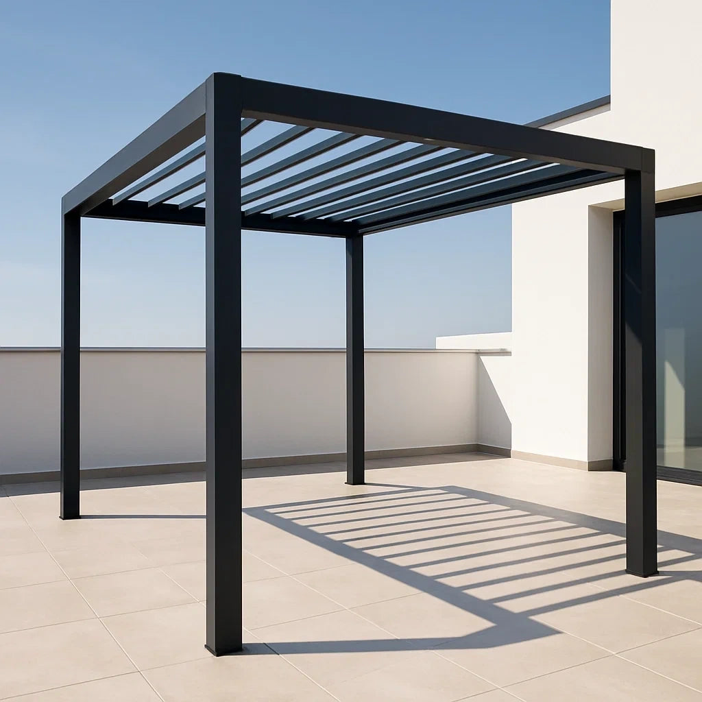 Pergolas d'extérieur pergola en aluminium rectangulaire noir - 2026