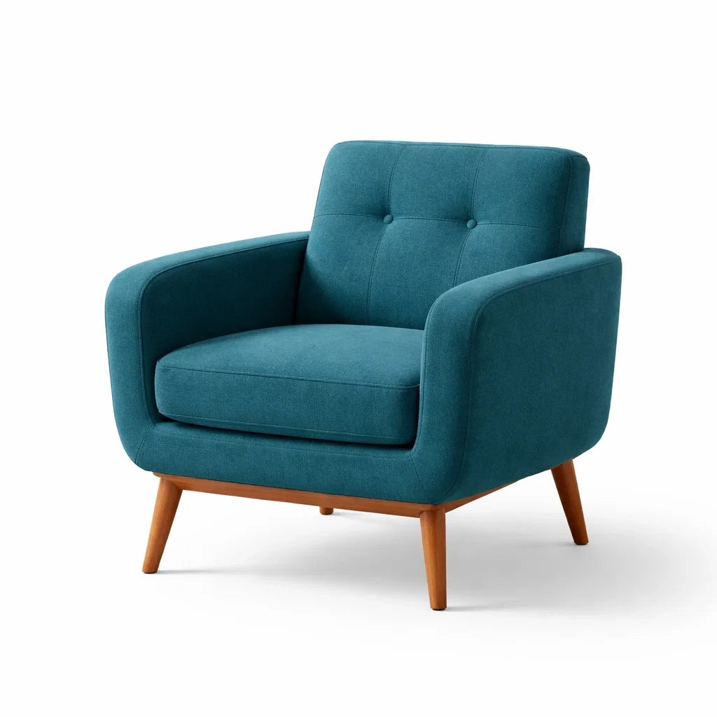 Fauteuil tissu avec pieds en bois - 2026