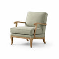 Fauteuil chêne et tissu vert 75x80x90 cm - 2026