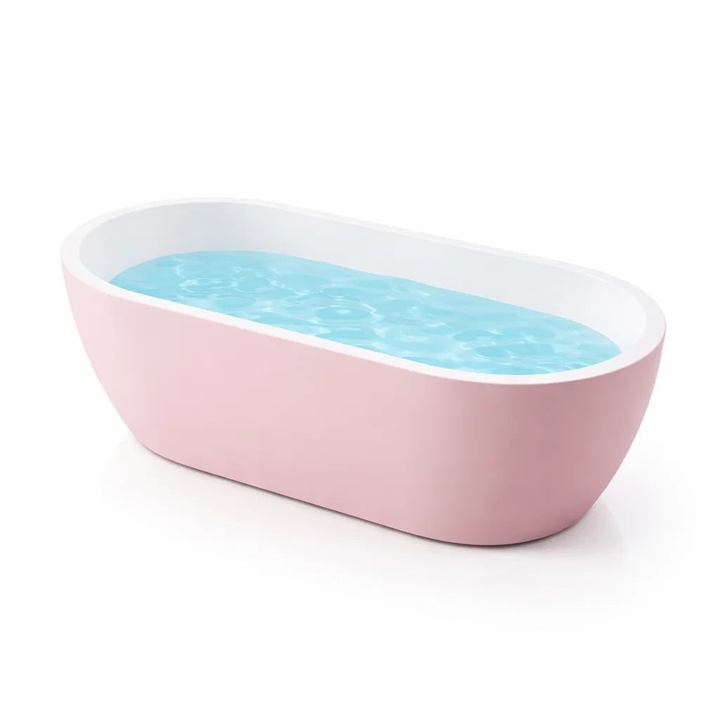 Baignoire îlot ovale en plastique rose pour bébé - 2026