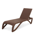 Chaise longue de jardin réglable en résine marron - 2026