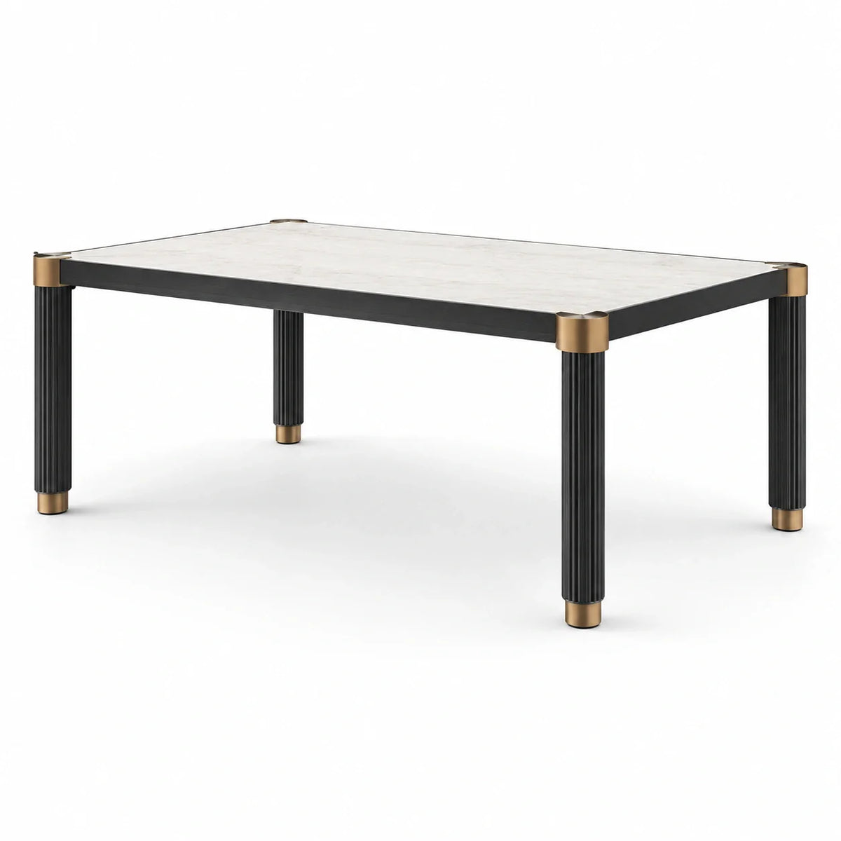 Table en bois et marbre beige 200 cm - 2026