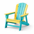 Chaise adirondack en plastique bleu et jaune pour extérieur - 2026