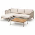 Canapé d'angle en aluminium et corde avec table en bois d'acacia - 2026