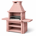 Barbecue en pierre reconstituée avec grille en acier inoxydable rose - 2026