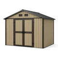 Abri de jardin en résine avec porte double, beige/marron - 2026