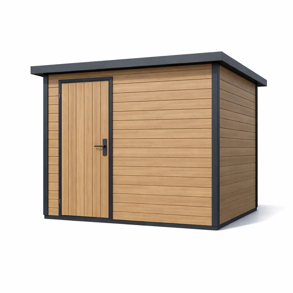 Abri de jardin en bois composite et acier galvanisé Marron - 2026