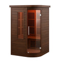 Cabine de sauna infrarouge d'angle bois et verre - 2026