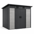 Abri de jardin en plastique gris/noir avec double porte - 2026