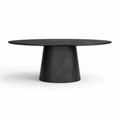 Table à manger ronde en bois noir - 2026