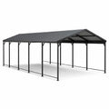 Abri voiture métallique en acier gris 600x300x260 cm - 2026