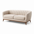 Canapé trois places en tissu beige avec structure en bois - 2026