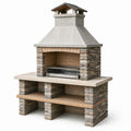 Barbecue en pierre naturelle et en acier inoxydable, 115 cm x 65 cm x 210 cm - 2026