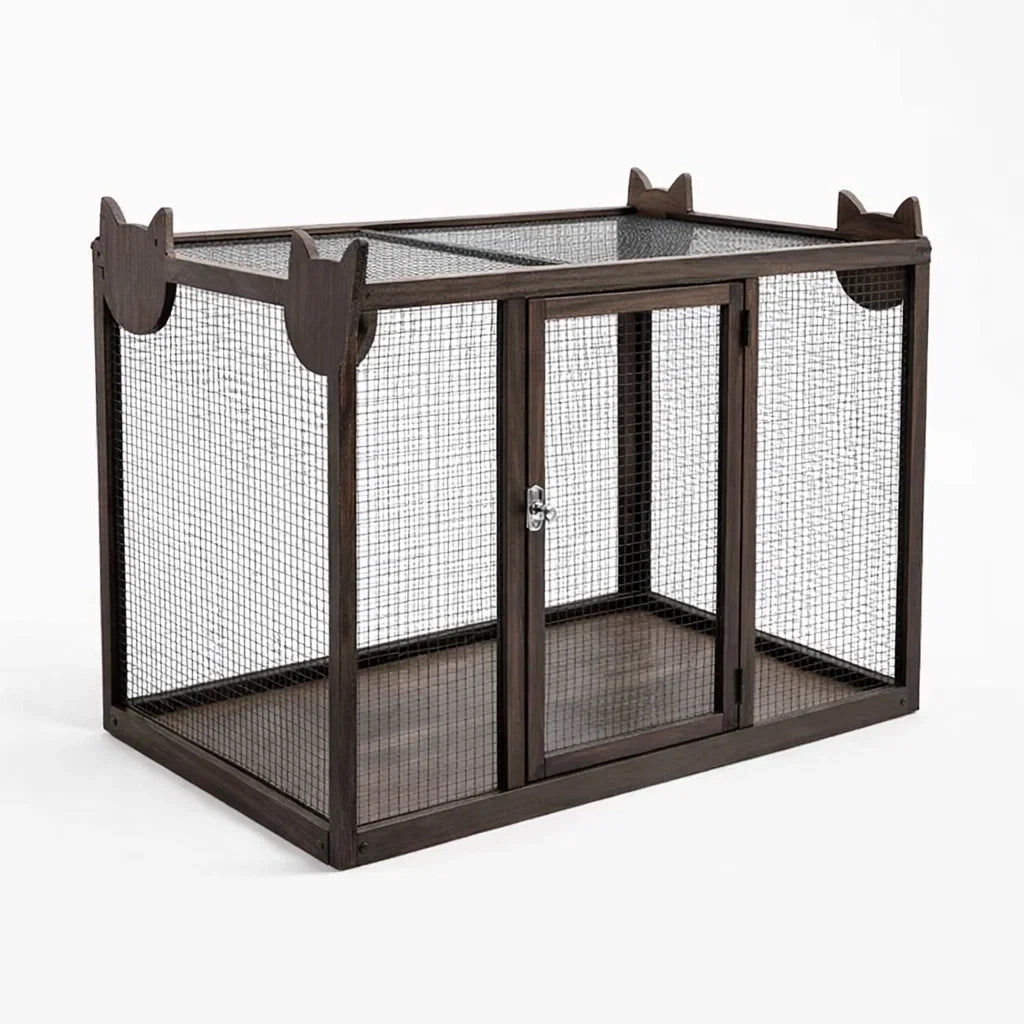 Cage à chat en bois et métal - 2026