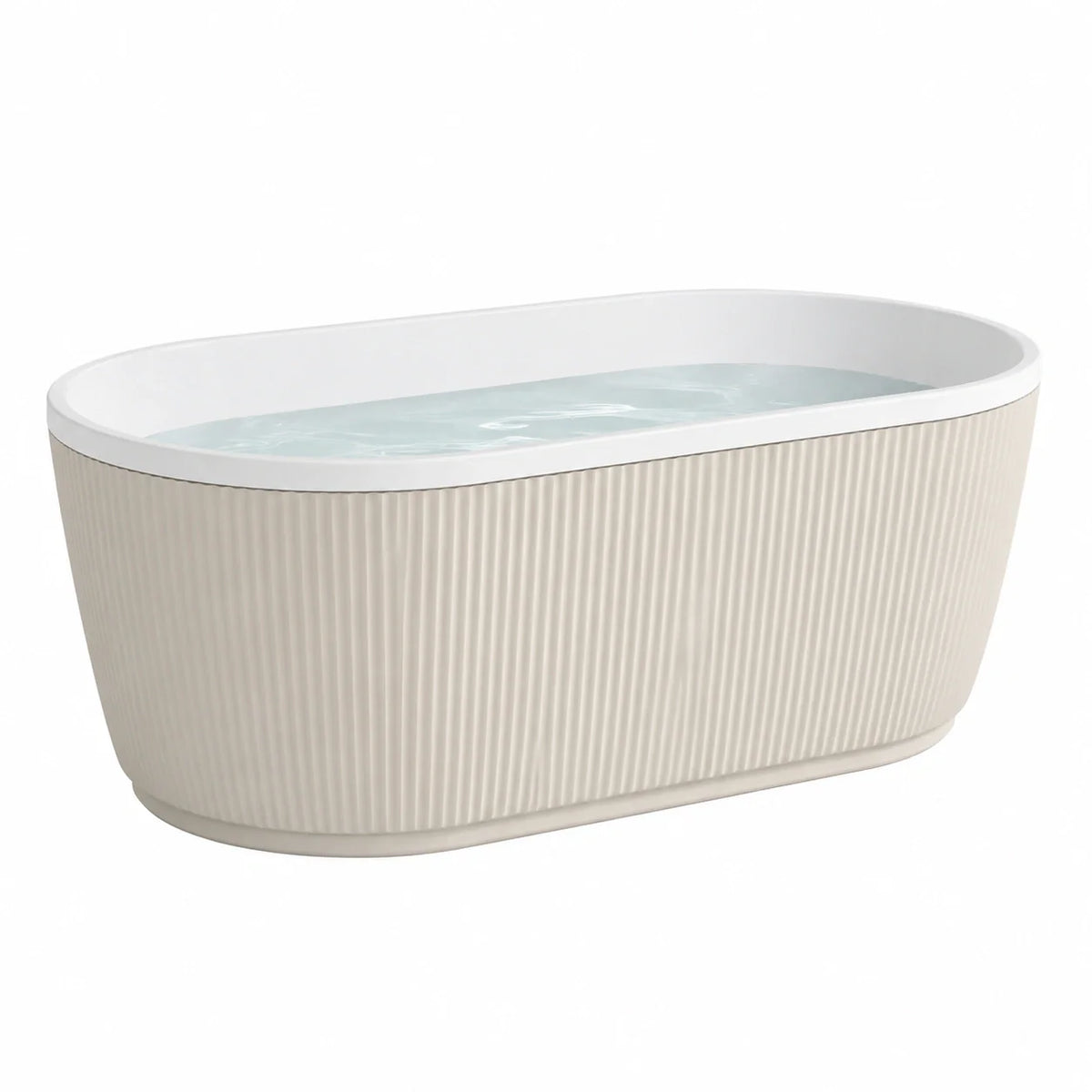 Baignoire îlot ovale en acrylique beige 170x80x60 cm - 2026