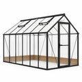 Serre en aluminium avec verre trempé et cadres en bois 375x185x209 cm - 2026