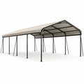 Abri de voiture en acier avec toit en polycarbonate beige 12m x 5m - 2026