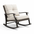 Fauteuil à bascule de terrasse en résine et métal beige - 2026