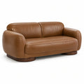 Canapé contemporain 2 places marron, 210 × 95 × 82 cm, revêtement aspect cuir - 2026