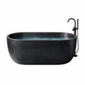 Baignoire îlot en pierre composite noir 170 cm - 2026