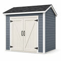 Abri de jardin en bois composite avec portes doubles gris et ivoire 200x150x210 cm - 2026