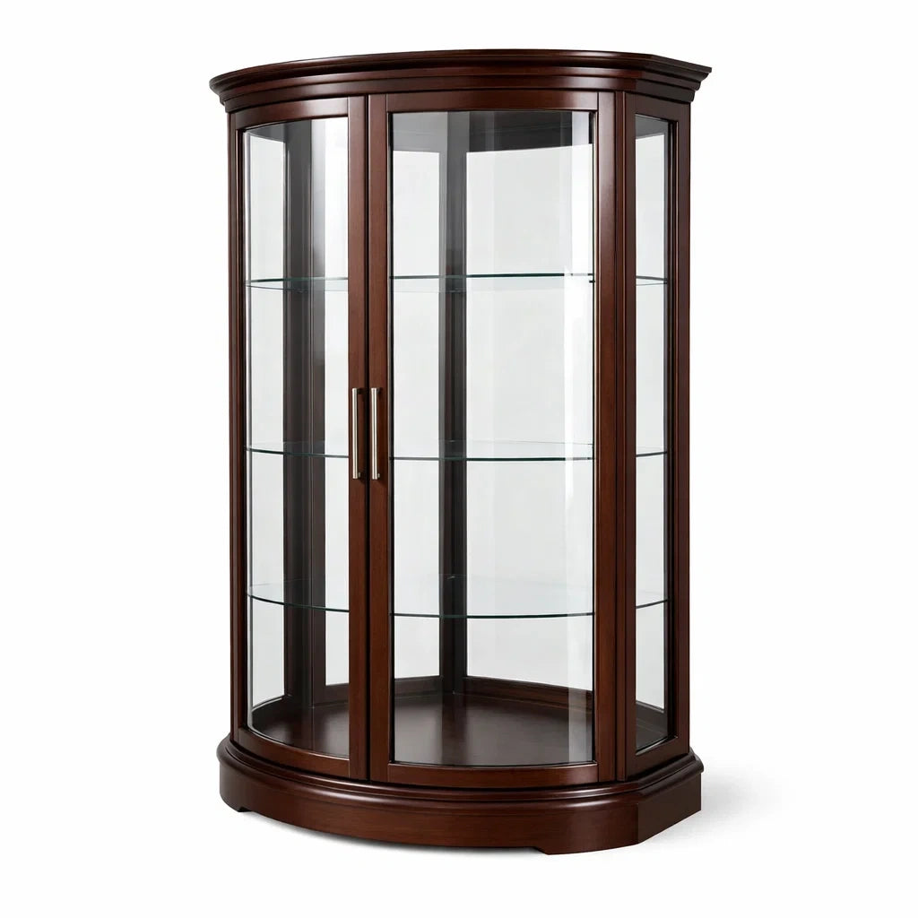 Vitrine en bois et verre marron foncé - 2026