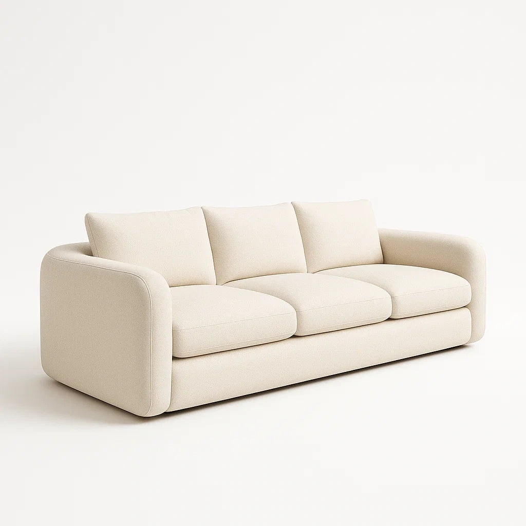 Canapé trois places en tissu beige - 2026